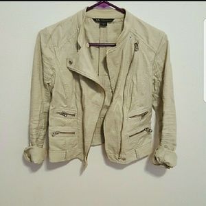 Armani Exchange Beige Moto Jacket